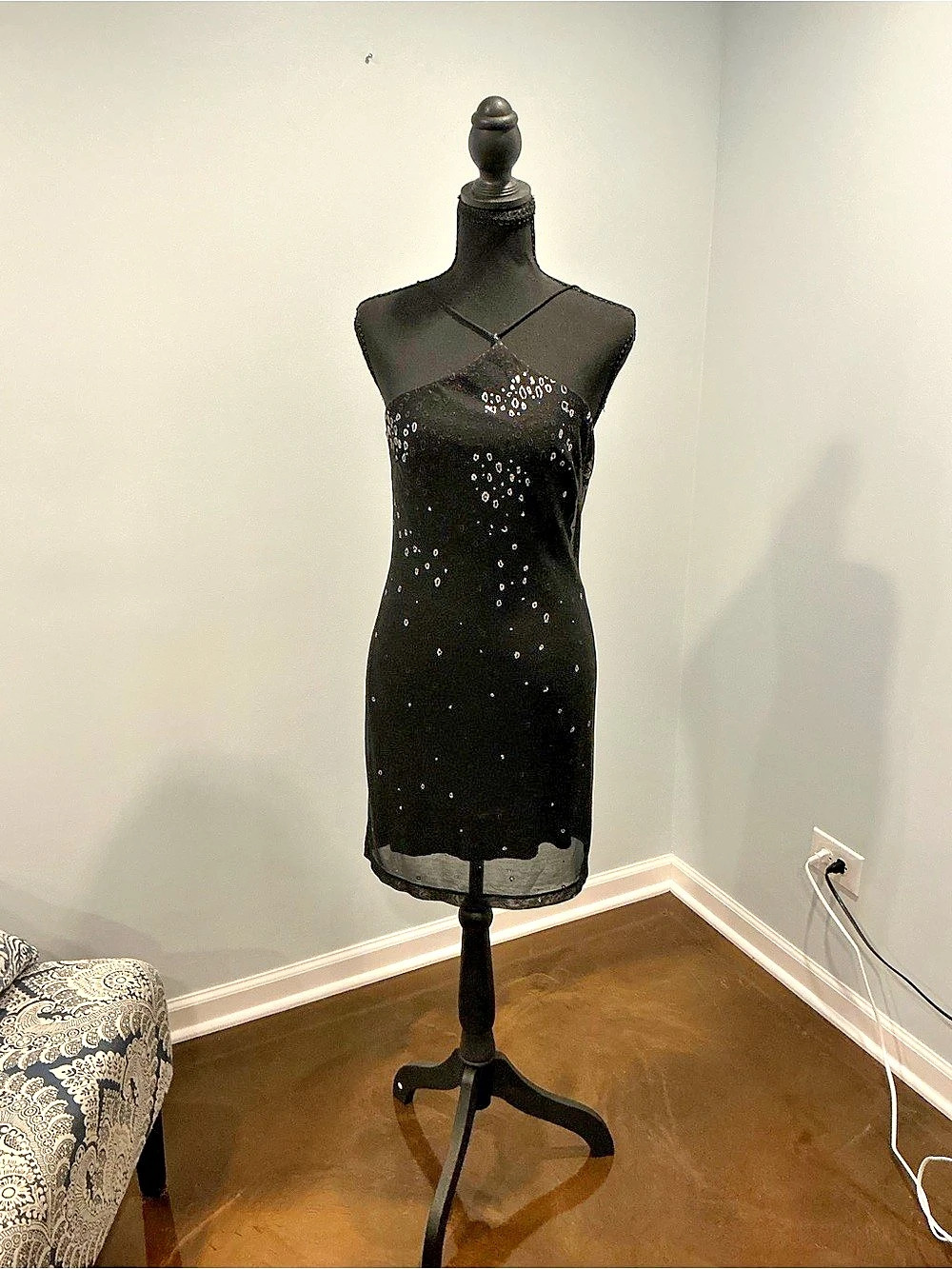 Black Sequin Mini Dress Like New